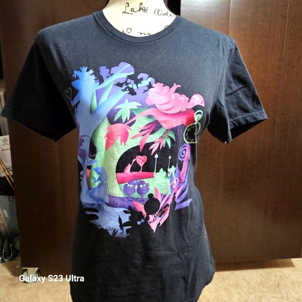 Disney Alice In Wonderland Black Graphic T-Shirt